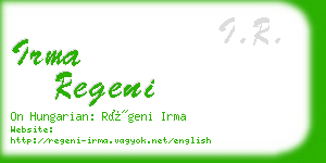 irma regeni business card